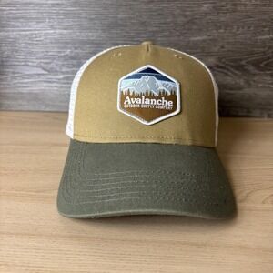 Avalanche Hat Cap Snap Back Trucker Patch‎ Mesh Khaki Green Outdoors Mens